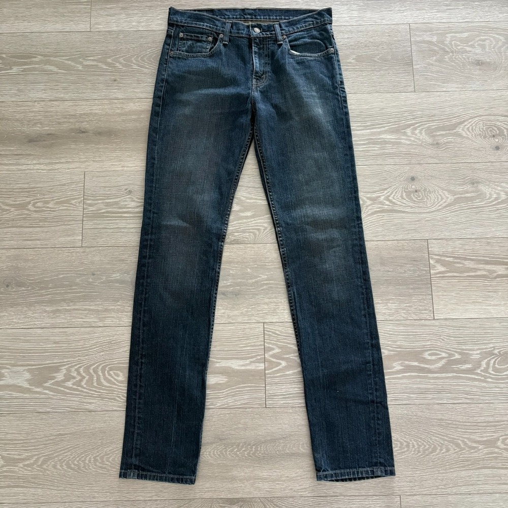 Levi's 511 Mens Dark Blue Mid Rise Slim Fit Denim Jeans Size W32xL36